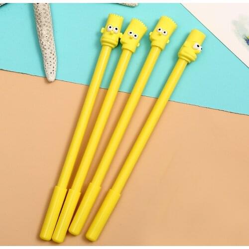 36 pcs/lot Kawaii Pineapple Head Gel Pen Cute 0.5 mm black Ink Signature Pens Promotional Gift Office School Supplies