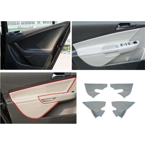 4pcs Car Styling Interior Microfiber Leather Door Panel Armrest Cover Protective Trim For Volkswage Passat B6 2006 - 2010