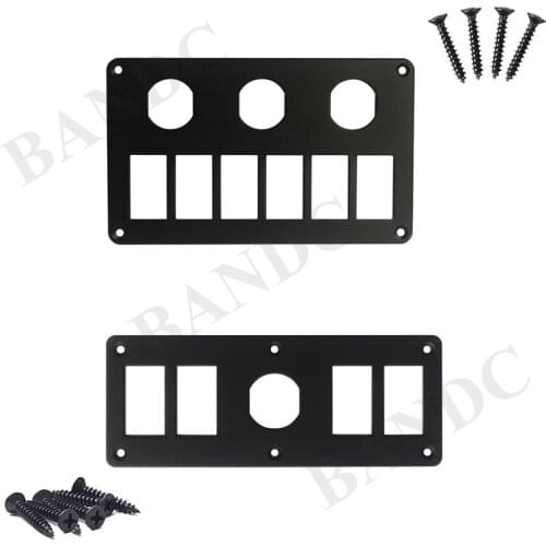 5 9 Gang Round Hole Rocker Switch Panel Circuit Breaker Digital Voltmeter Dual USB Port Switch Panel for Car Boat Camper Dash