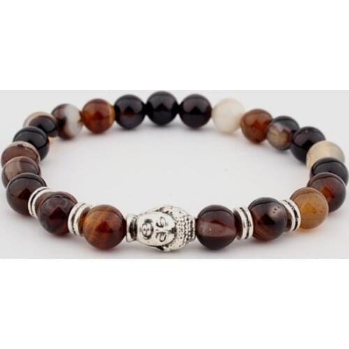 8mm multicolor Chakra Healing Reiki Buddha Yoga Bracelet elastic adjustable black Volcanic Stone Bangles x3dc