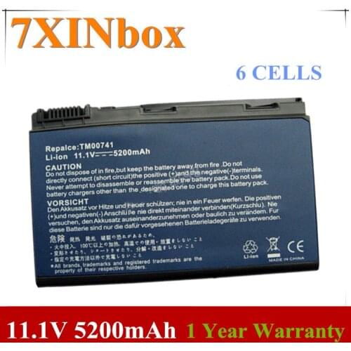 7XINbox 11.1V 5200mAh TM00741 TM00742 TM00751 Laptop Battery For Acer Extensa 5210 5220 5620G 5620Z 5710 5720G 7720 7720G 5310