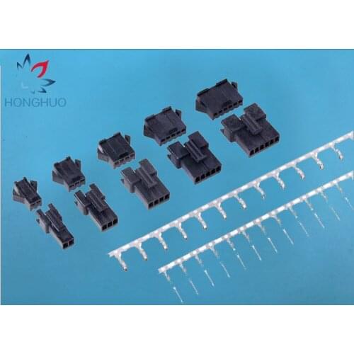 Free shipping 100 pcs 2/3/4/5/6Pin JST 2.54mm SM2.54 Series Multipole Connector Plug With Ternimal Male and Female