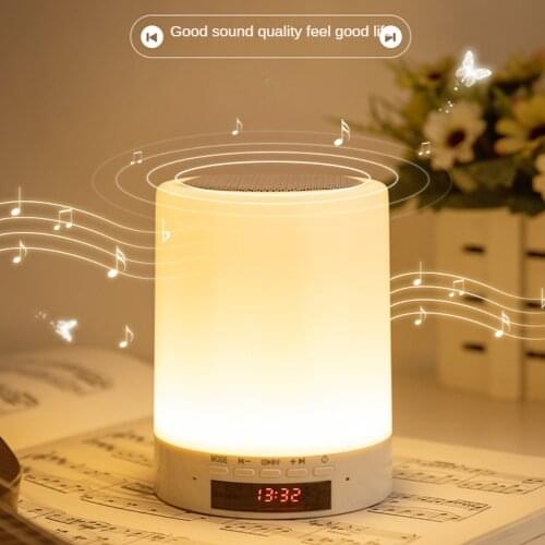 Wireless Bluetooth Speaker Alarm Clock Ribbon Lights Living Room 3D Surround Small Night Lamp Portable Mobile Desk Lamp