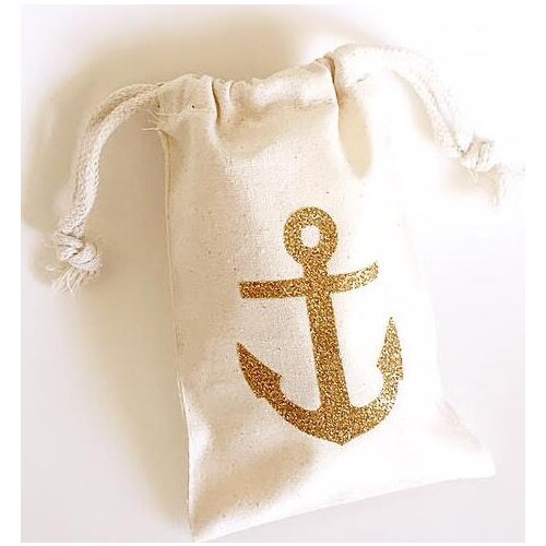 Glitter Nautical anchor wedding Hangover Kit jewelry favor muslin Bags Bachelorette hen bridal shower Champagne Party gift bag