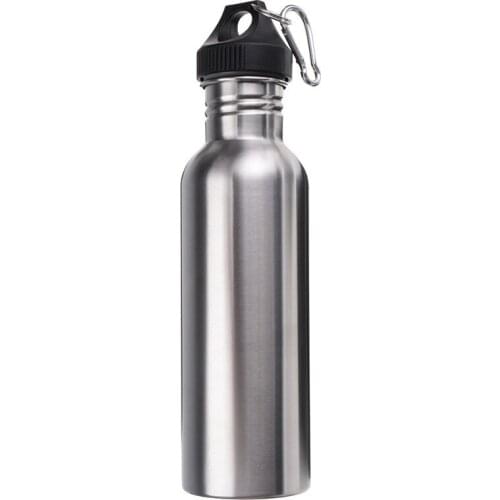 Newest 750ML Stainless Steel Wide Mouth Water Bottle with Carry Outdoor Carabiner Sporting Water Bottle for Cycling