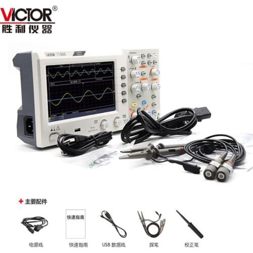VICTOR VC1100S Digital Storage Dual Channel Oscilloscope 100MHz Desktop Ultrathin Oscilloscope
