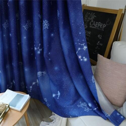 Blue Blackout Curtains for Living Room Elegant 1 Piece Window Door Car Dream Polyester Durable Living Room Kitchen Cafe Curtain