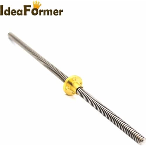 THSL-300-8D Lead Screw Dia 8mm Thread 2mm Length 200/300/350/400/500/600mm trapezoidal spindle screw with copper nut Lead Screw