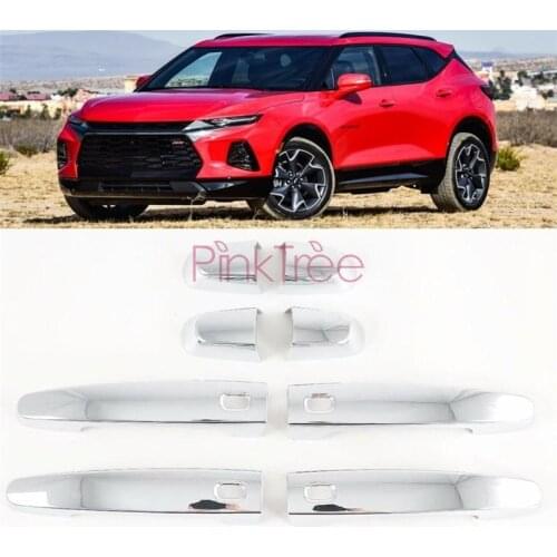 For Chevrolet Blazer 2019 2020 ABS Chrome Door Handle Cover With Smart Key Hole Car Accessories
