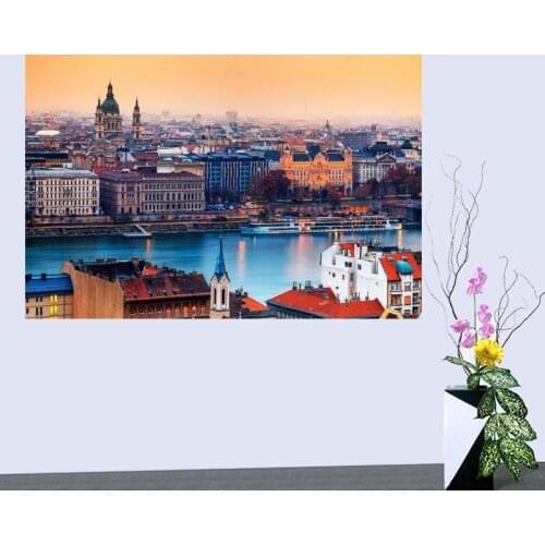 Custom Budapest Cloth Silk Fabric poster Home Decoration Wall Art New arrival Cloth Silk Fabric wall poster print
