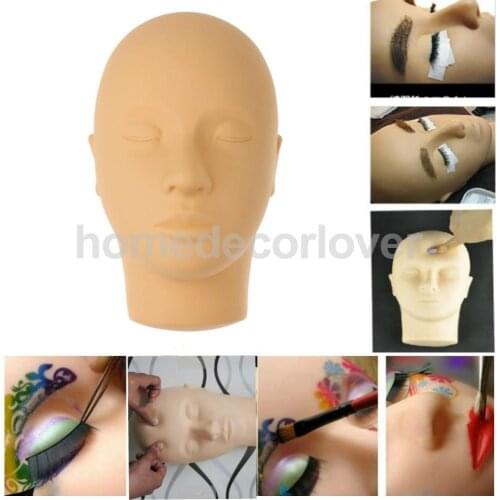 Closed Eyes Mannequin Training Head for Eyelashes Extension Practice / Makeup Face Painting / Face Acupuncture Massage