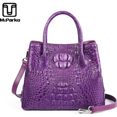 McParko Womens Bags Crocodile Handbags Genuine Leather Shoulder Bag 2019 Fashion Steet Totes bags Luxury Designer Brand Handbag