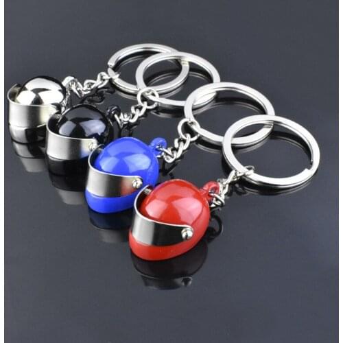 Fashion Stereo Motorcycle Helmets Safety Auto Bag Car Key Ring Car Key Ring KeyChain Gift Jewelry Interior Accessories