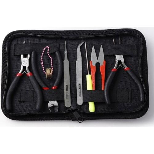 8 Pcs/Set Jewelry Making Tool Kits Pliers Set with Round Nose Plier Side Cutting Pliers Wire Cutter Scissor Beading X4YA