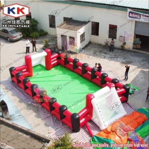 Outdoor world football cup soccer soap filed inflatable football field for football