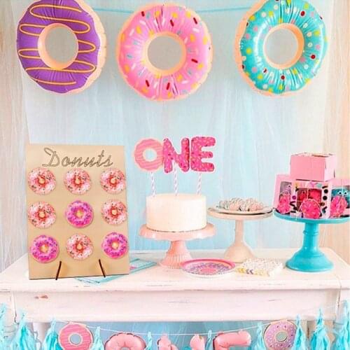 Display Wall Holder Home Party Dessert Wooden Donut Rack Candy Stand Table Birthday Wedding Decor Shelf