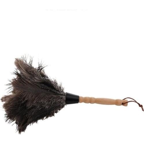 50LB Natural Fluffy Ostrich Feather Duster with Wooden Handle Eco-Friendly Reusable