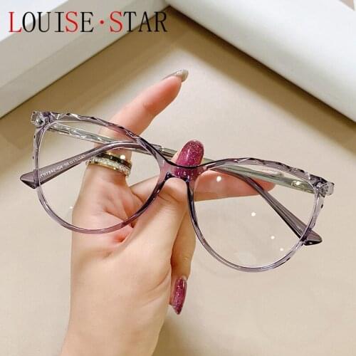 20New Beautiful And Elegant Glasses Frame Ladies Myopia fFashion Anti-Blue Computer Cat Eye Goggles TR Metal Prescription Mirror