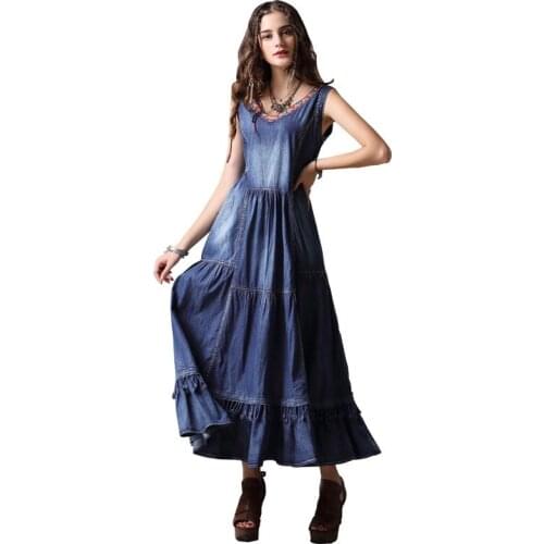 The new brand dress 2019 summer dresses Embroidered vest posed A82091 dress lace a bull-puncher restoring ancient ways