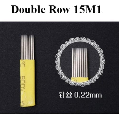 Disposable yellow 100pcs 15M1 Microblading Shading Blades Tattoo Needles Fog Eyebrow Permanent Makeup Manual Tool embroidery
