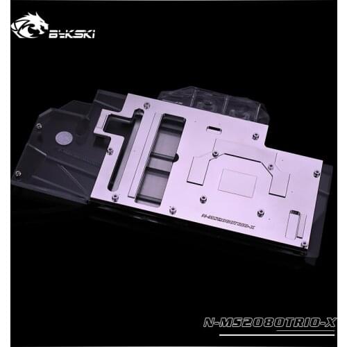 Bykski VGA cooler fit MSI RTX 2080 GAMING X TRIO water cooling block support light synchronous mainboard N-MS2080TRIO-X cooler