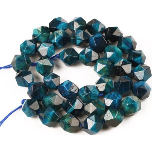 Wholesale Natural Stone Faceted Sapphires Blue Tiger Eye Loose Beads Necklace Bracelet DIY 6 8 10mmb for Jewelry Making