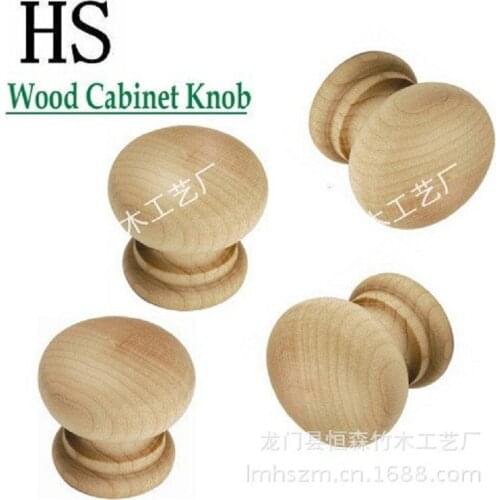 Manufacturers wholesale custom wood cabinets door handle wooden handle wooden handle drawer handle circular mushrooms