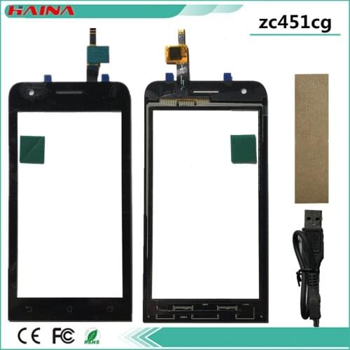 Original New touch For Asus Zenfone C ZC451 Z007 Touch Screen Digitizer Touch Panel Lens Glass Replacement Part Black With Tape