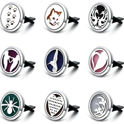 New Animal Design Aromatherapy Car Air Freshener Stainless Steel Essential Oil Diffuser Pendants Car Vent Clip Perfume Lockets
