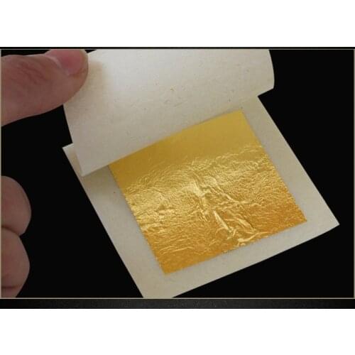 50Pcs 24 K Genuine Edible Gold Foil Leaf For Cooking Food Cake Decoration Art Work Gilding Face Beauty Care 4.33X4.33cm