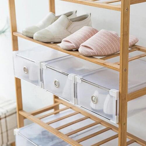 1Pcs Transparent Simple Shoe Box for Women Foldable Plastic 30*20*11cm Shoe Storage Boxes Female Shoes Organizer Cases Artifact