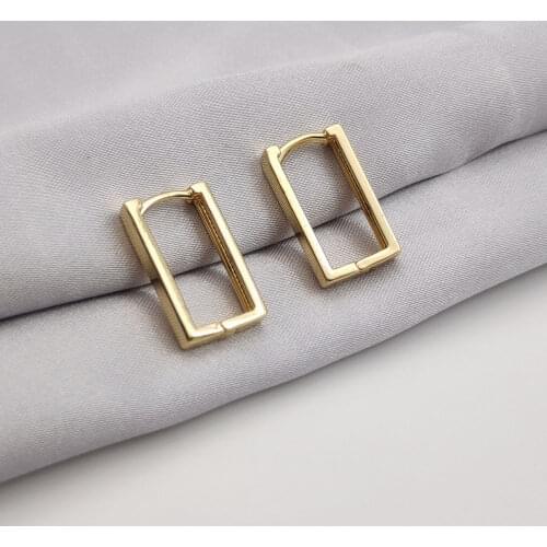Rectangular Hollow Hoop Earrings for Women Fashion Jewelry 2021 Trend Unique Earrings