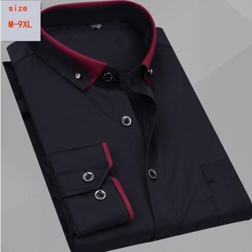 New arrival long-sleeve shirt mens loose casual fashion super large cotton hihg quality Plus size M - 5XL 6XL 7XL 8XL 9XL