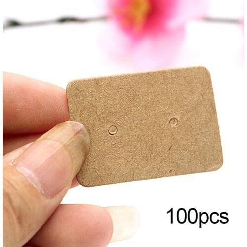 70% Hot Sale 100Pcs Kraft Paper Earring Jewelry Ear Studs Holder Display Card Tag Cardboard