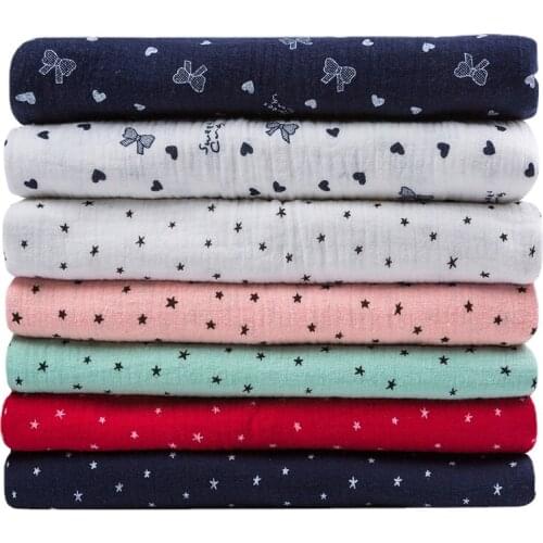 Width 53'' Printed Cotton Linen Fabric By The Half Yard For Childrens Clothing Scarf Mask Material