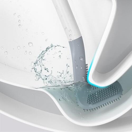 Silicone Toilet Brush With No Dead Ends, Long Handle Cleaning Brush, Leak-proof Base, Bendable Brush Head, To Clean The Toilet