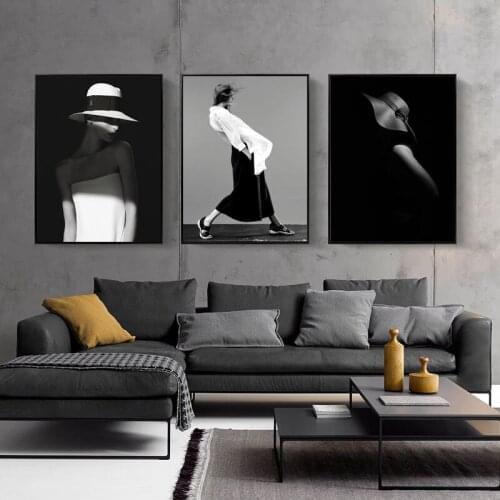 Modern Fashion Lady Home Decor Nordic Canvas Painting Wall Art Figure Picture Art Posters and Prints for Nordic Bedroom Decor