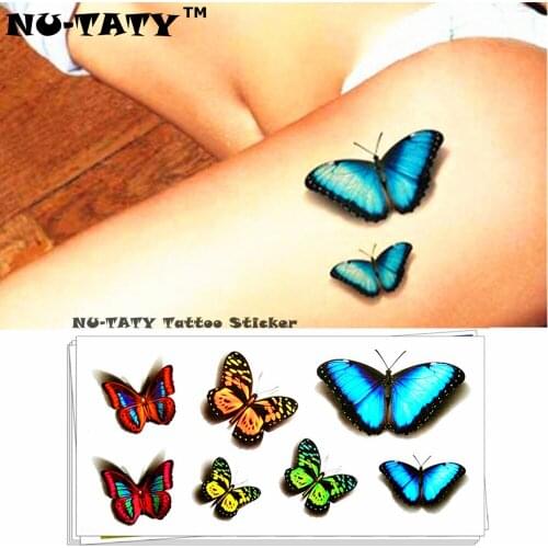Nu-TATY Luminous Butterfly 3d Temporary Tattoo Body Art Flash Tattoo Sticker 19*9cm Waterproof Tatoo Home Decor Wall Sticker