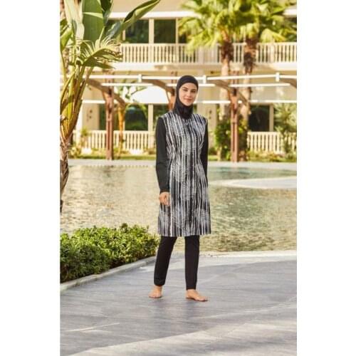 Women Black Design Hijab Swimwear 2 Li Turkish' Muslim Swimsuit Burkinis Modest Clothing Islamic Long Sleeves Hijab Full Cover S