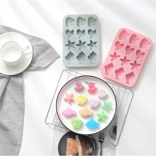 1PC Marine Life Starfish Shell Small Fish Pattern Design Food Grade Silicone Cake Mould DIY Chocolate Cake Decoration Tool Y49