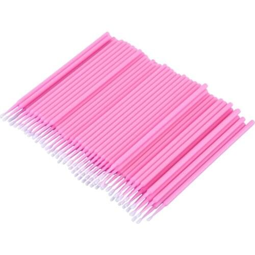 100 Pcs Dental Micro-Brush Disposable Materials Tooth Applicators Medium Fine(pink)