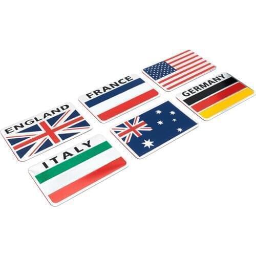 20x 3D Aluminum Sweden Germany Japan Turkey France Korea Canada Russian Greece National Flag Sticker For Car Decals and Stickers