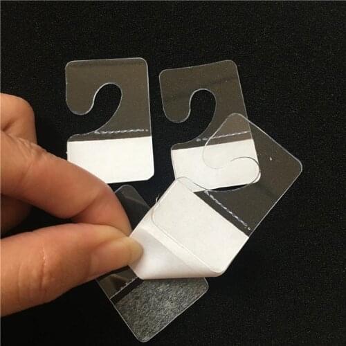 300pcs Adhesive Hang Tabs Tags Hook For Store Retail Display Transparent Display Cards In Jewelry Tags Hanging 2.7x4.2cm