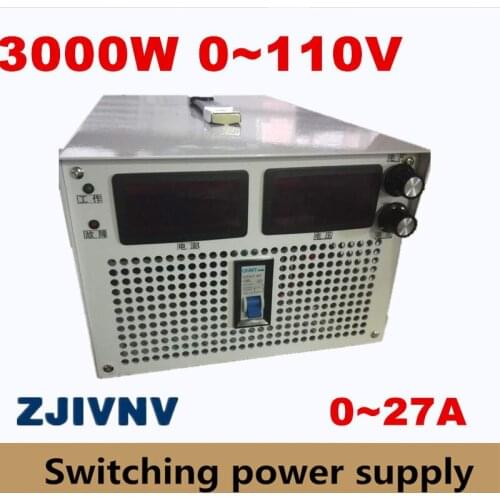 3000W 0-110v 0-27A current&voltage both adjustable Switching power supply 220v AC-DC industry led Laboratory power supply