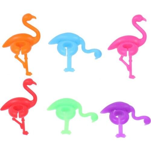 6/12PCS Drink Markers Silicone Wine Glass Marker Flamingo Design Drink Charms Label Mark Glass Identification For Parties