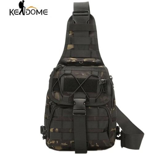 900D Tactical Camouflage Army Fan Bag Outdoor Camping Riding Tactical Chest Pack EDC Function Pack Messenger Waist Bag X713D