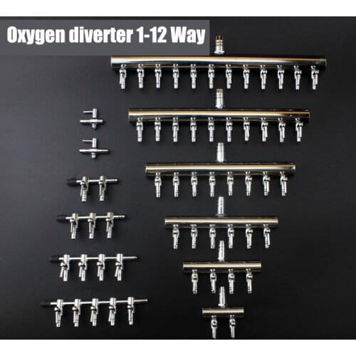 Aquarium Fish Tank Air Pump Splitter Distributor Pump Valves 1/2/3/4/5/6/8/10/12 Ways Stainless Steel Control Valve Aquaria