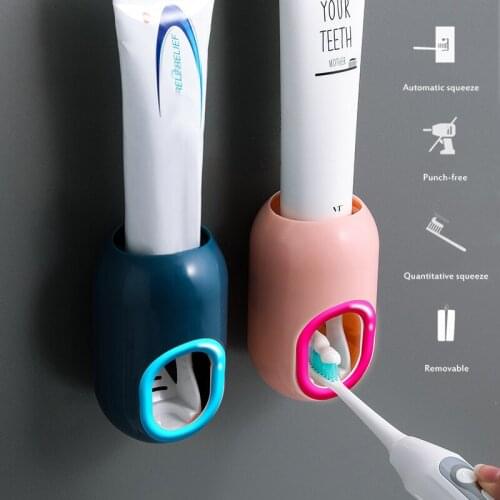 Automatic Toothpaste Dispenser Wall Mount Dust-Proof Toothpaste Squeezer Punch-free Toothpaste Holder Bathroom Accessories