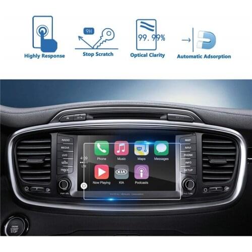 Car Navigation Screen Protector Compatible for Kia 2016-2018 Sorento UVO 8 Inch [9H] Tempered Glass Infotainment