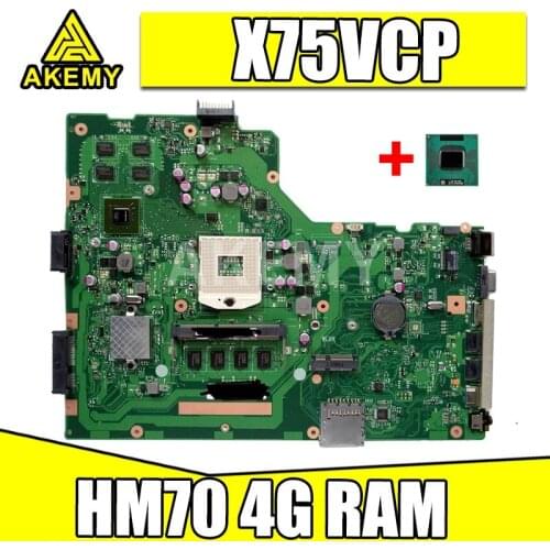 Free CPU Laptop Motherboard for ASUS X75VB X75VD X75VC X75VCP X75VD1 X75V Mainboard HM70 SLJNV + 4G RAM GT720M-GPU